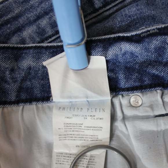 Philipp Plein Jeans blue mid-rise skinny men made in Italy Size 30 - Picture 13 of 15